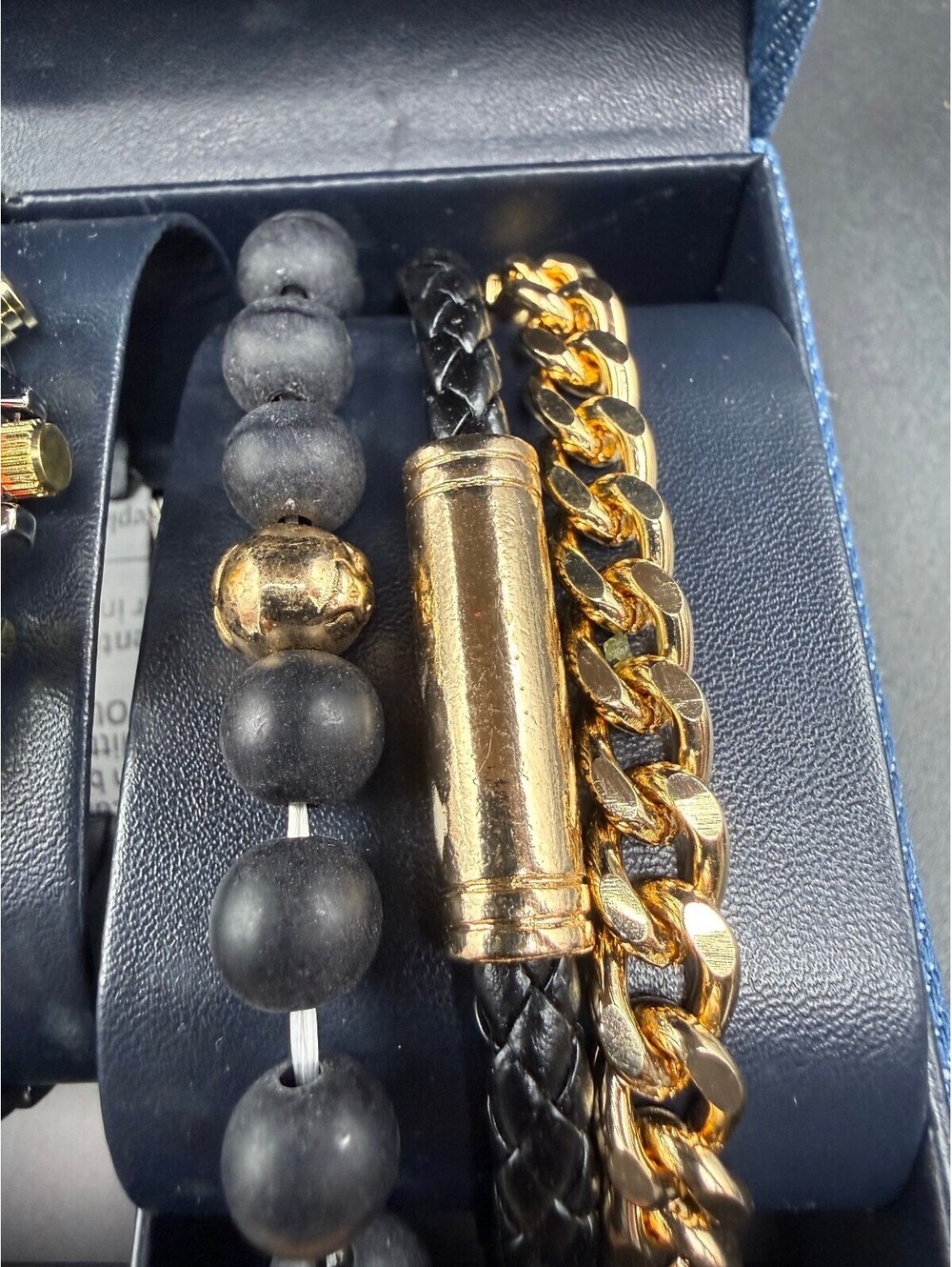 True Religion Black Gold Watch & 3 Bracelet Set w/ Box - Picture 6 of 7